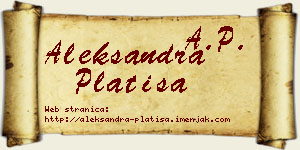 Aleksandra Platiša vizit kartica